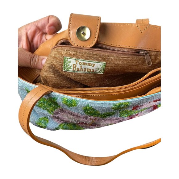 Tommy Bahama Hibiscus Beaded Tropical Purse Handbag MINT - Picture 3 of 7